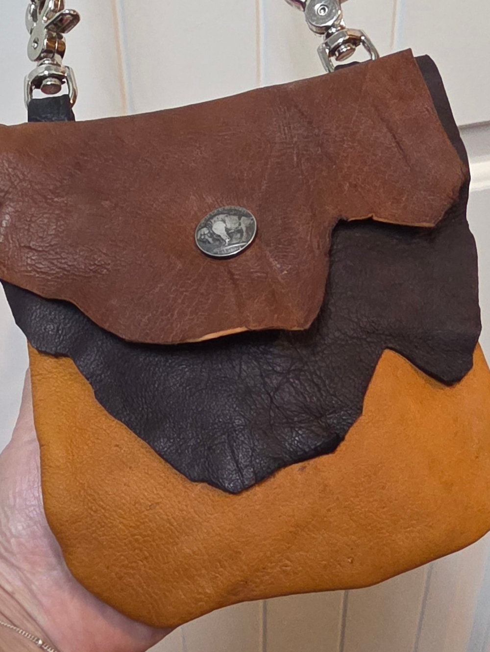 Handmade Buffalo Nickel Motorcycle Leather Pouch NWOT SALE SALE SALE